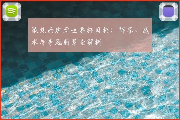 聚焦西班牙世界杯目标：阵容、战术与夺冠前景全解析